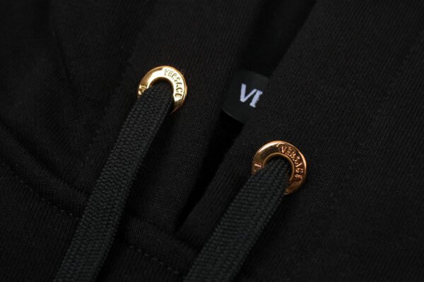 VRSC La Medusa Cotton Hoodie with Gold-Tone Hardware – Black