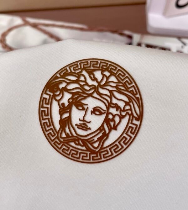 VRSC Gold-Tone Medusa Embossed Logo Slim-Fit Knit Jumper – White