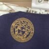 VRSC Gold-Tone Medusa Embossed Logo Slim-Fit Knit Jumper – Navy Blue