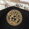 VRSC Gold-Tone Medusa Embossed Logo Slim-Fit Knit Jumper – Black