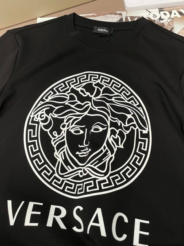 VRSC White Medusa Head Motif Cotton Crewneck Jumper – Black