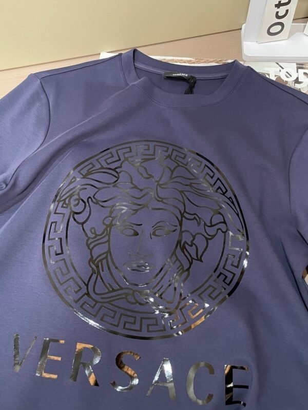 VRSC Metallic Medusa Head Print Cotton Jumper - Blue