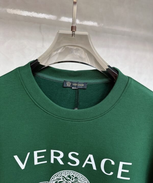 VRSC White Medusa Print Greek Key Pattern Crewneck Jumper – Green