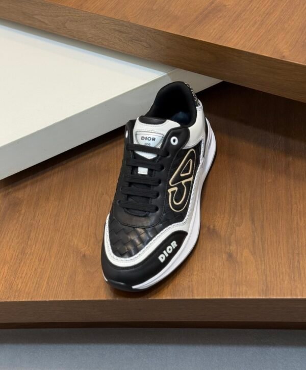 DXR CD Leather Trainers – Black & White