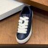 DXR CD Low-Top Oblique Leather Trainers – Navy Blue