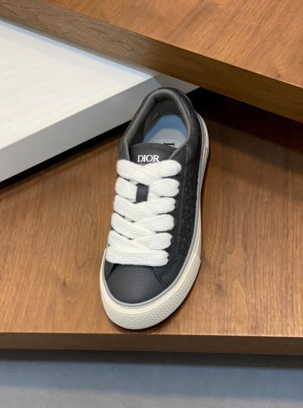 DXR CD Low-Top Oblique Leather Trainers – Black