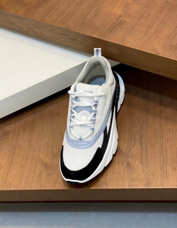 DXR Technical Mesh & Leather Trainers – White & Black