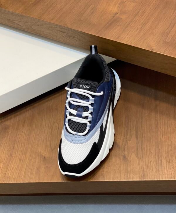 DXR Technical Mesh & Leather Trainers – Blue & Black