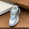DXR Technical Mesh & Leather Trainers – Grey & Blue