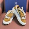 DXR CD Tan Suede Fringed Tongue & Mohair Laces Spin Trainers