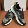 DXR CD Beige & Black Oblique Jacquard Leather Accents Runner Trainers