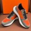 6 HRMS Suede Low-Top Trainers – Orange & Grey