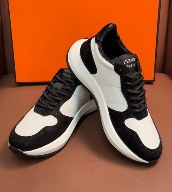 6 HRMS Suede Low-Top Trainers – White & Black