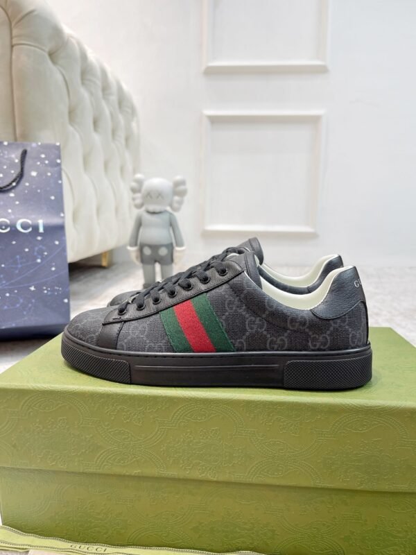 60b16cba GCCI Monogram Trainers with Side Stripe - Black