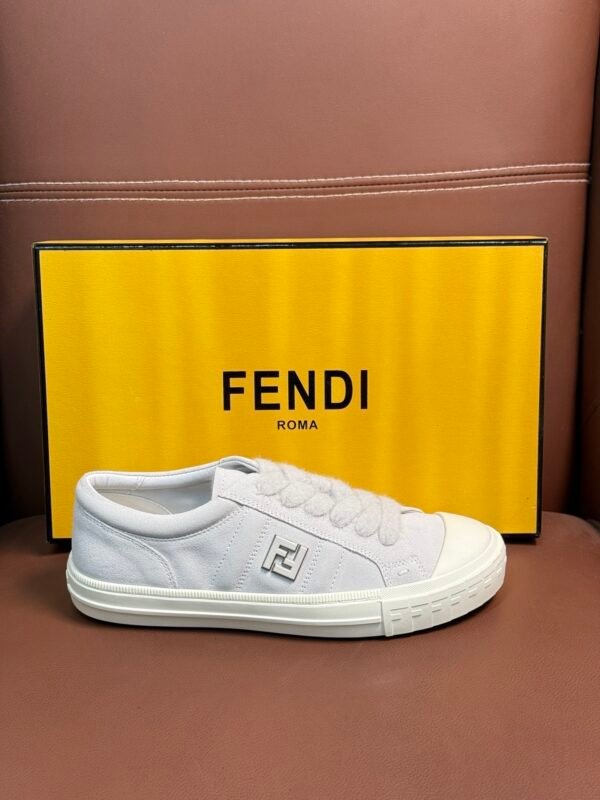 61dcafd4 FND Low-Top Trainers with Fuzzy Laces - White