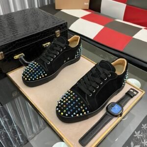 CLB Low-Top Trainers with Studded Toe and Heel Detail - Black