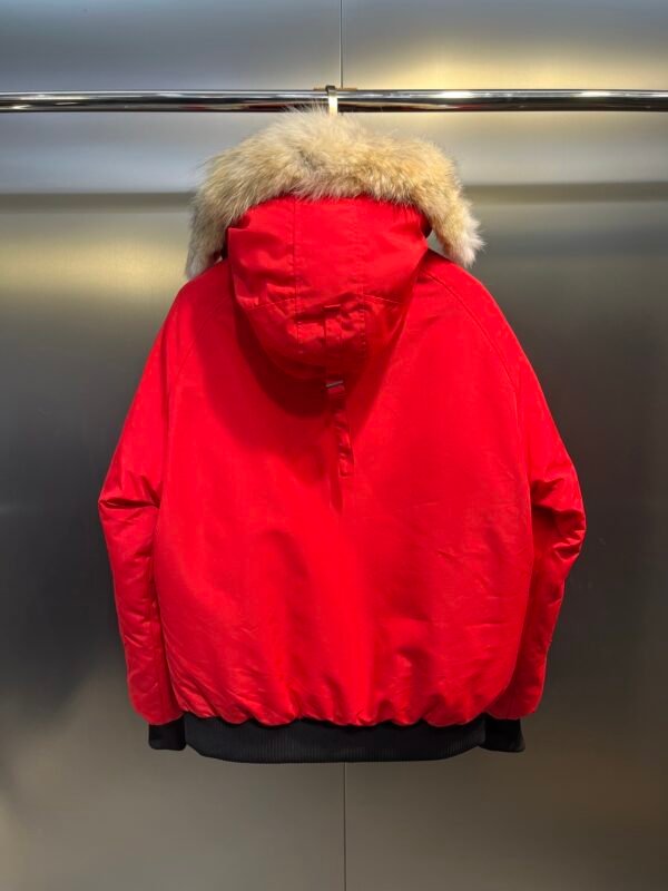 CG Fur-Trim Hooded Jacket with Utility Pockets - Red