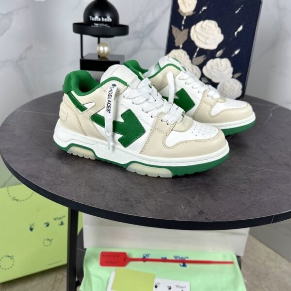 OFFW Trainers with Green Contrast Panels