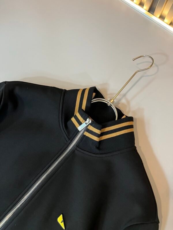 FND Zip-Up Jacket with Eye Motif - Black