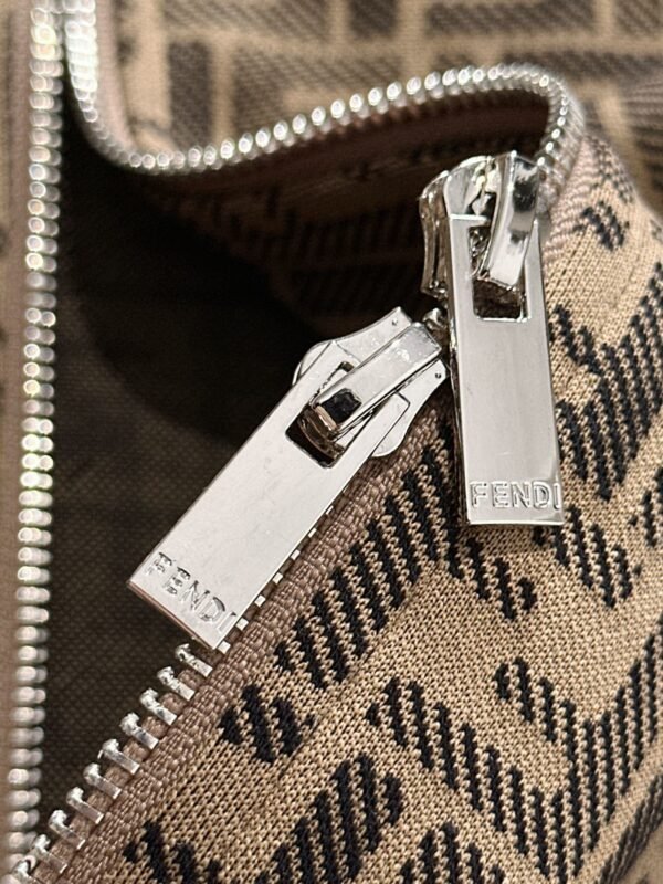 FND All-Over Pattern Zip-Up Jacket - Brown