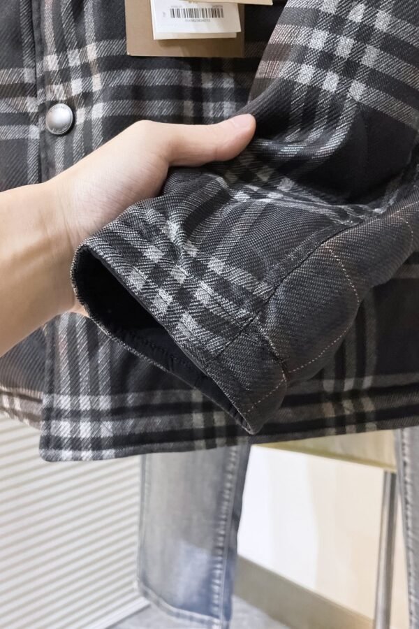 BRBY Check Jacket with Snap Buttons - Black