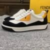 FND Low-Top Trainers with Contrast Yellow Panels - Black/White