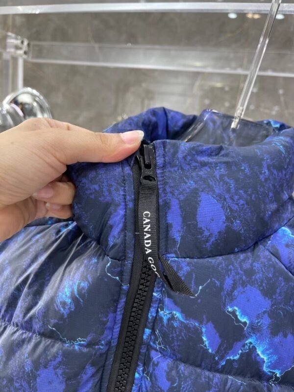 CG Quilted Puffer Jacket with Abstract Print - Navy Blue