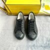 66e46b5b FND Low-Top Trainers with Subtle All-Over Logo Textured - Black