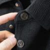 FND Textured Button-Front Jacket - Black