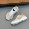 GCCI Trainers with Contrast Panels and Textured Sole - Beige