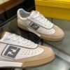 6860a571 FND Low-Top Trainers with Logo Panel - White/ Sand Beige