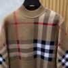 BRBY Check Knit Crew Neck Jumper - Beige