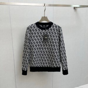 6b38e612 FND Monogram Crew Neck Jumper - Black