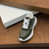 GCCI Trainers with Contrast Panels and Textured Sole - Olive Green