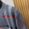 6c28487a BRBY Check Knit Crew Neck Jumper - Grey