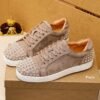 6ce7fd7e CLB Low-Top Trainers with Studded Toe Detail - Brown