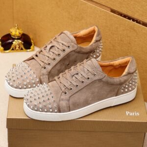 CLB Low-Top Trainers with Studded Toe Detail - Brown