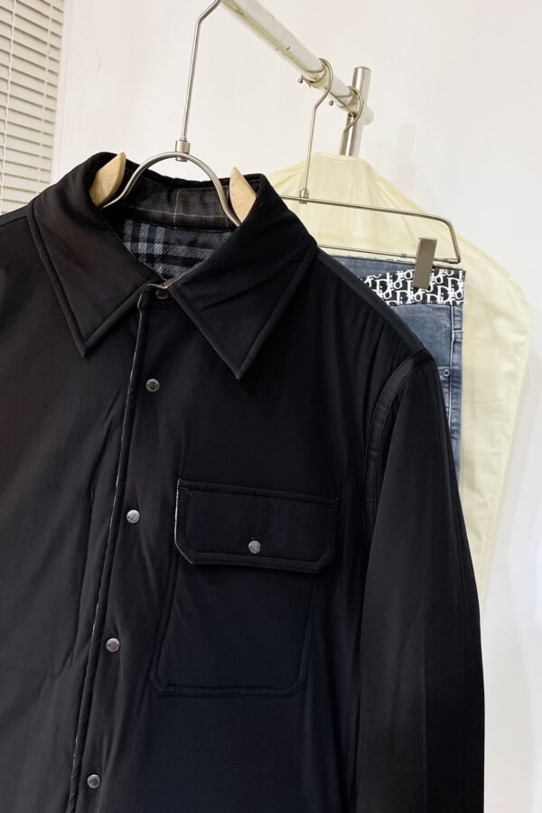 BRBY Check Jacket with Snap Buttons - Black