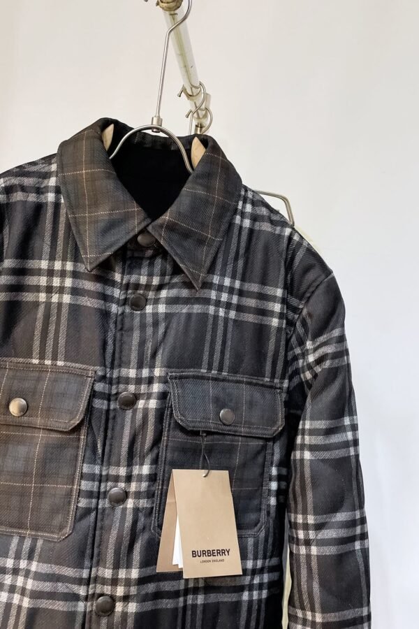 BRBY Check Jacket with Snap Buttons - Black