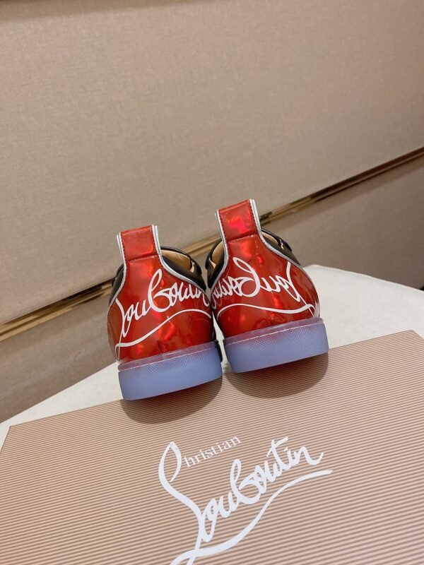 CLB Trainers with Studded Toe Detail and Red Heel Accent - Black