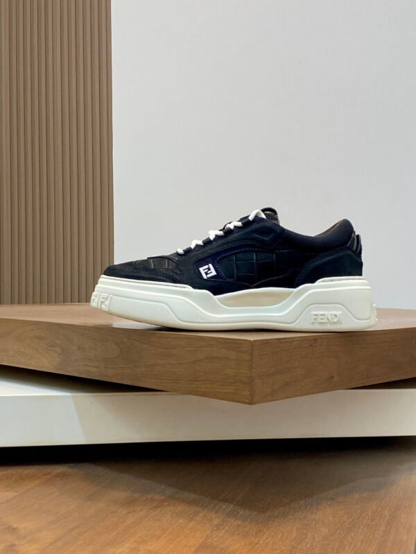 6dfe719d FND Low-Top Chunky Trainers with Raised Panel Detail - Black