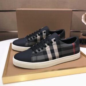 BRBY Low-Top Trainers with Check Pattern - Black