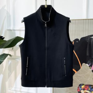 BRBY Zip-Up Gilet with Emblem Detail - Black