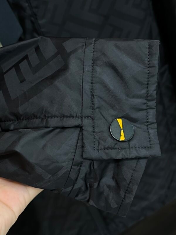 FND All-Over Monogram Hooded Zip-Up Jacket - Black