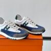 HRMS Low-Top Suede & Leather Trail Trainers – Blue & White Contrast