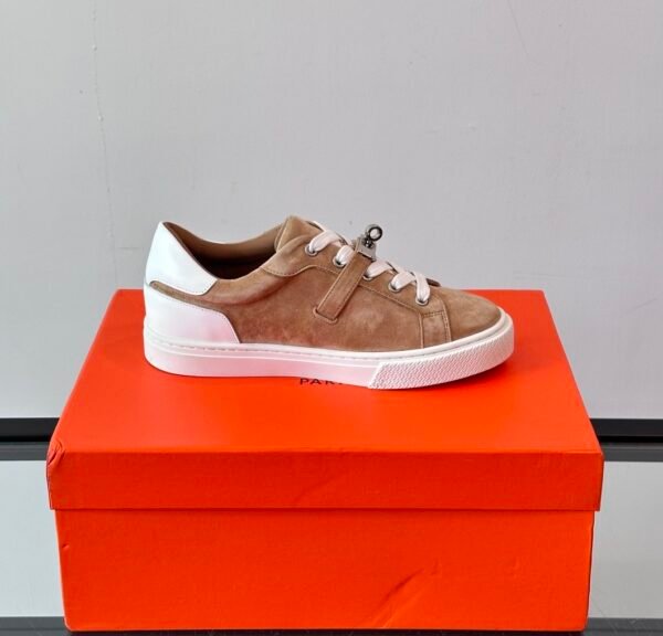 7 HRMS Day Suede Trainers with Functional Kelly Buckle - Beige