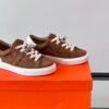 HRMS Day Suede Trainers with Functional Kelly Buckle – Brown