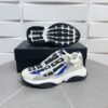 AMR Mesh & Suede Bone Runner Trainers - White Black & Blue
