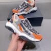 AMR Mesh & Suede Bone Runner Trainers – Grey Black & Orange