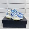 AMR Mesh & Suede Bone Runner Trainers – Neon Blue & White